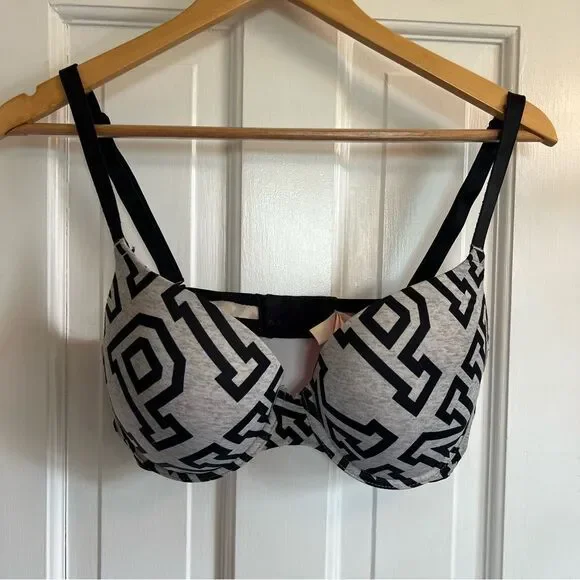 PINK Victoria's Secret Black and Gray Bra - Picture 2 of 6